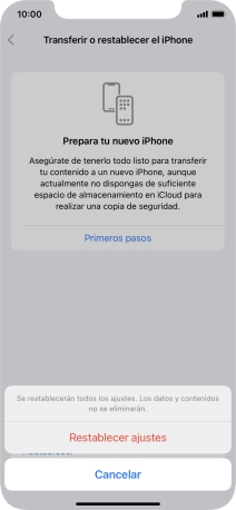 Pulsa Restablecer ajustes.