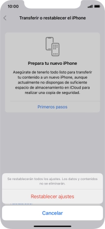 Pulsa Restablecer ajustes.