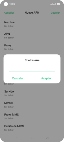 Introduce wap125 y pulsa Aceptar.