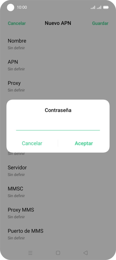Introduce wap125 y pulsa Aceptar.