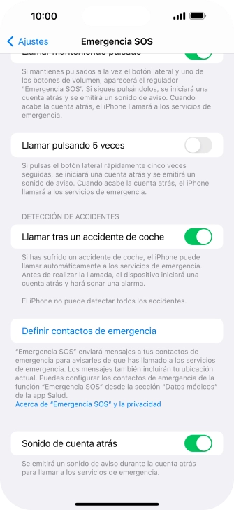 Pulsa el indicador junto a 