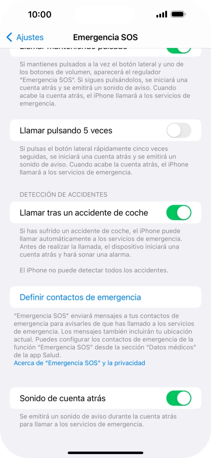 Pulsa el indicador junto a 