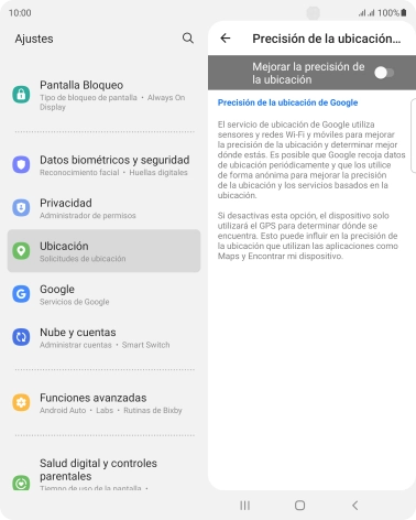 Pulsa el indicador junto a 