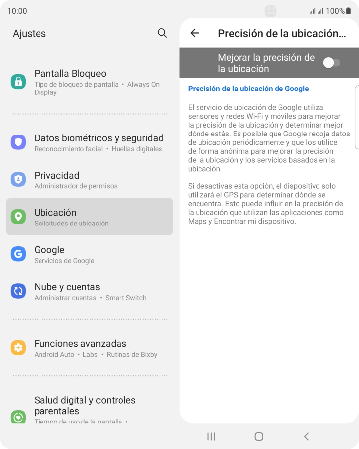 Pulsa el indicador junto a 
