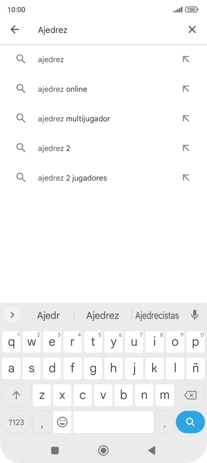Introduce el nombre del tema o de la app y pulsa el icono de búsqueda.
