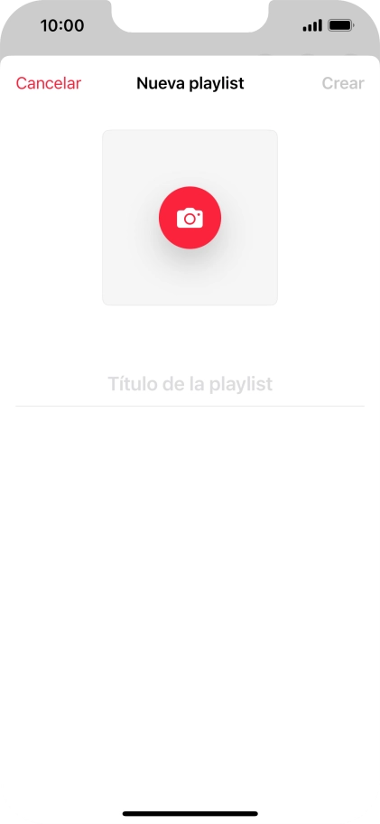 Pulsa en el campo de escritura e introduce el nombre de la lista de reproducción.