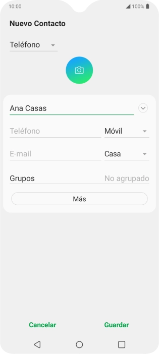 Pulsa Teléfono e introduce el número de teléfono deseado.