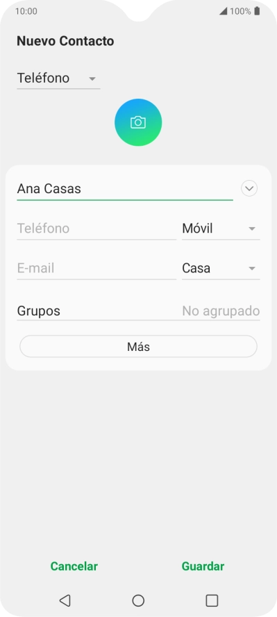 Pulsa Teléfono e introduce el número de teléfono deseado.