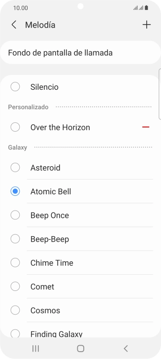 Pulsa el icono de añadir timbre de llamada.