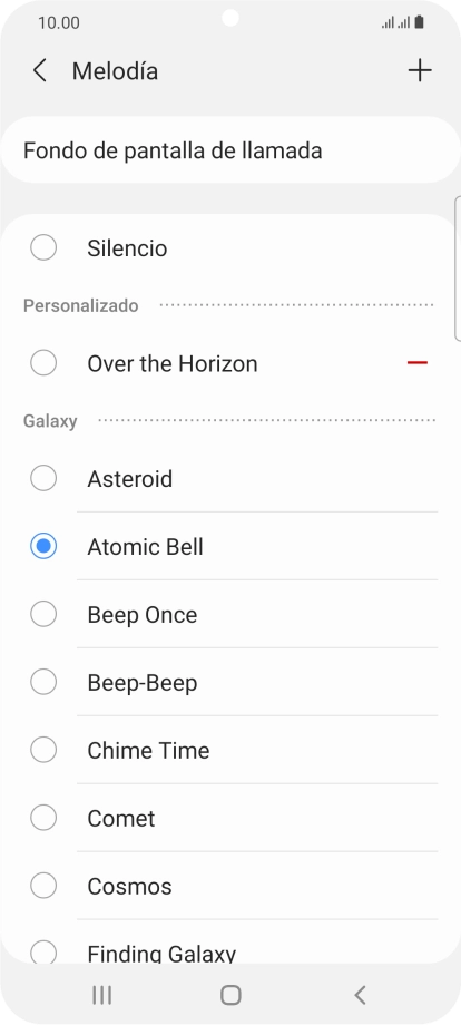 Pulsa el icono de añadir timbre de llamada.