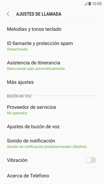 Pulsa Ajustes de buzón de voz.
