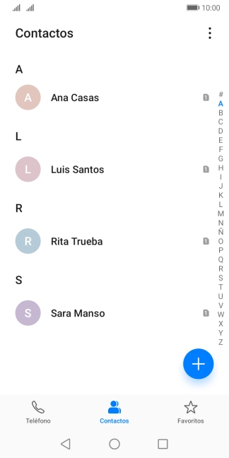Pulsa el contacto deseado.