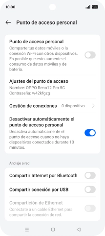 Pulsa Ajustes del punto de acceso.
