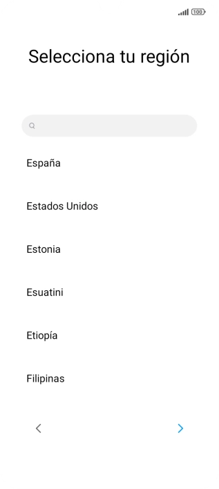 Pulsa el país o el área deseados.