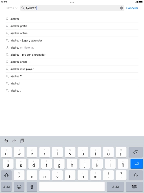 Introduce el nombre del tema o de la app y pulsa la tecla intro.