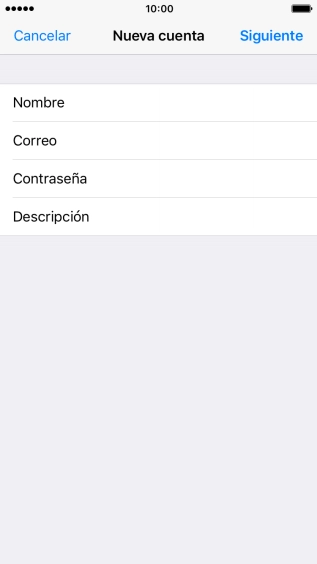 Pulsa Descripción e introduce el nombre de la cuenta de correo electrónico.