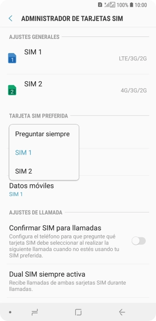 Pulsa el ajuste deseado.