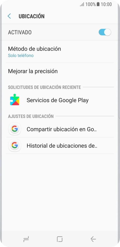 Pulsa Método de ubicación.