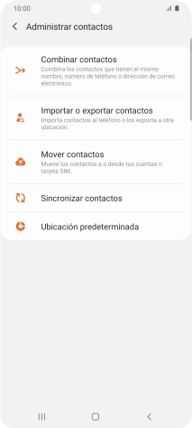 Pulsa Importar o exportar contactos.