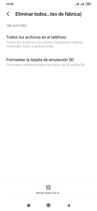 Pulsa Borrar todos los d....