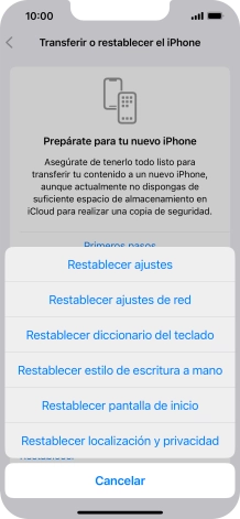 Pulsa Restablecer ajustes.