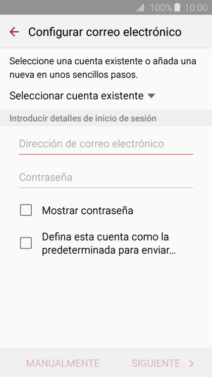 Pulsa Dirección de correo electrónico e introduce tu dirección de correo electrónico.