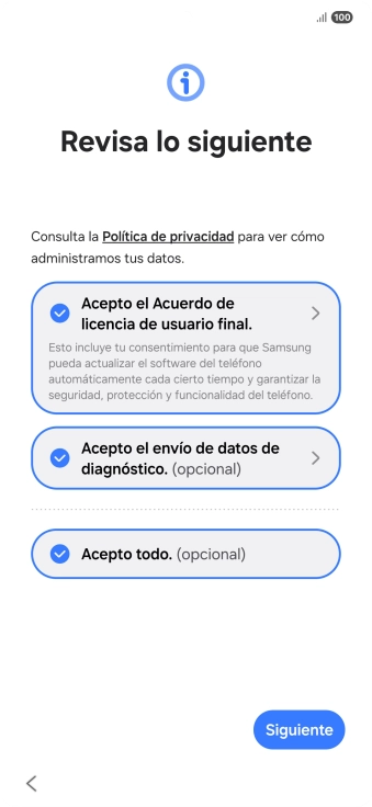 Pulsa Siguiente.