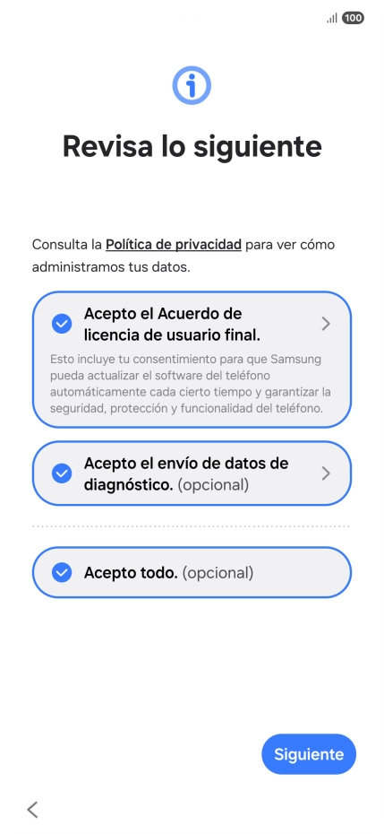 Pulsa Siguiente.