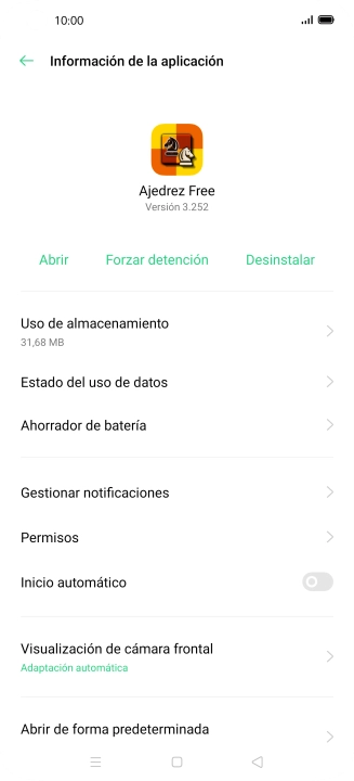 Pulsa Uso de almacenamiento.