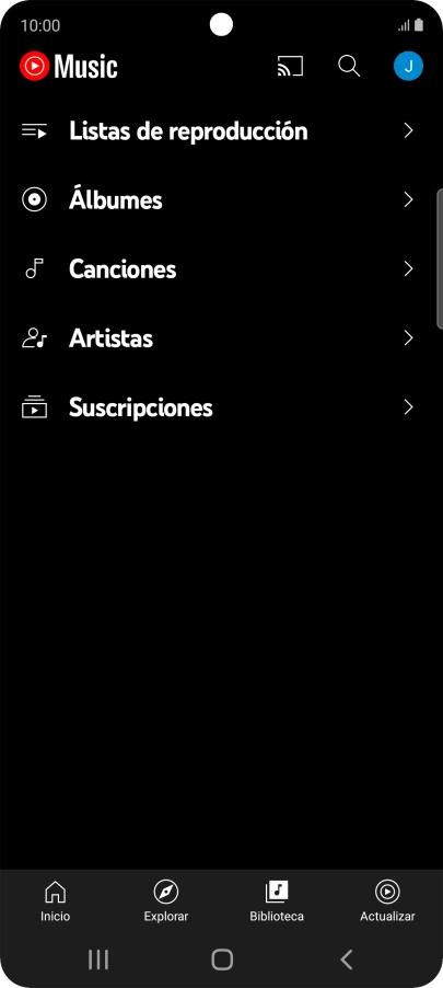 Pulsa una categoría y desplázate al archivo de música deseado.