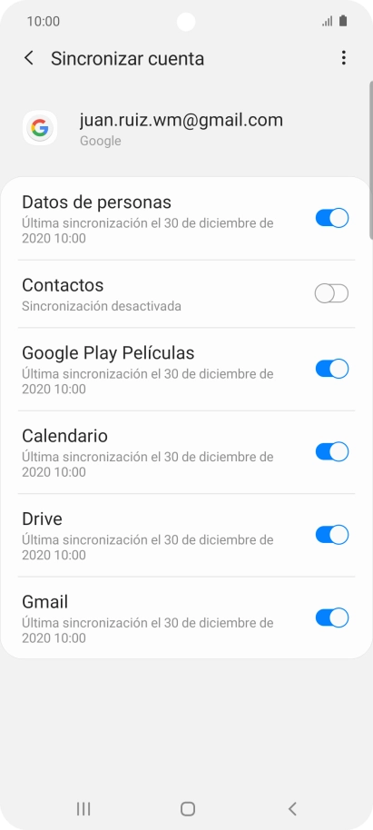Pulsa el indicador junto a 