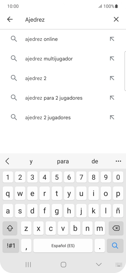 Introduce el nombre del tema o de la app y pulsa el icono de búsqueda.