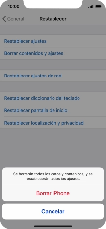 Pulsa Borrar iPhone.