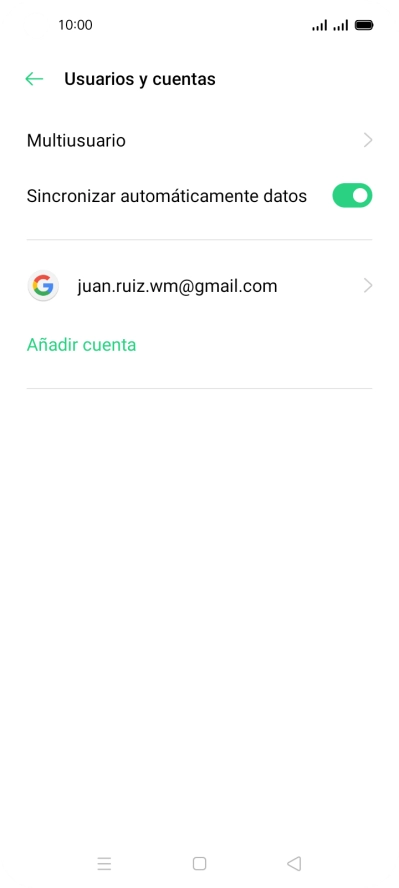 Pulsa la cuenta deseada.