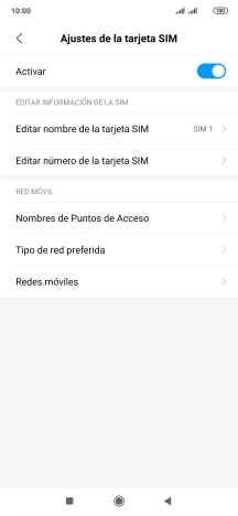 Pulsa Nombres de Puntos de Acceso.