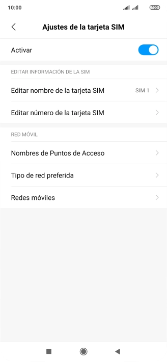 Pulsa Nombres de Puntos de Acceso.