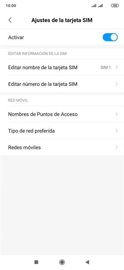Pulsa Nombres de Puntos de Acceso.