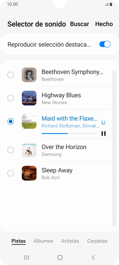 Al encontrar un timbre de llamada de tu gusto, pulsa Hecho.