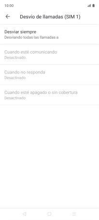Pulsa el tipo de desvío deseado.