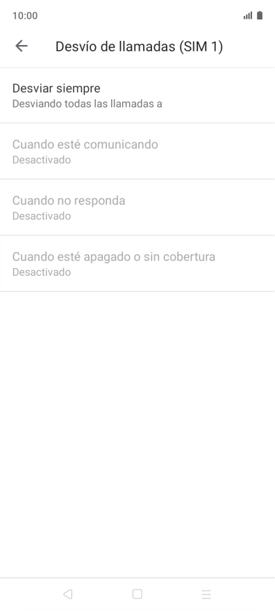 Pulsa el tipo de desvío deseado.