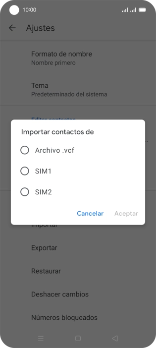 Pulsa la tarjeta SIM deseada.