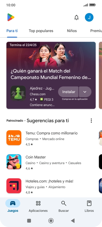 Pulsa el icono de perfil.