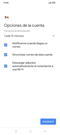 Si aparece en la pantalla esta imagen, tu cuenta de correo electrónico ha sido reconocida y configurada automáticamente. Sigue las indicaciones de la pantalla para introducir más información y terminar la configuración.