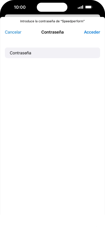 Introduce la contraseña de la red wifi y pulsa Acceder.