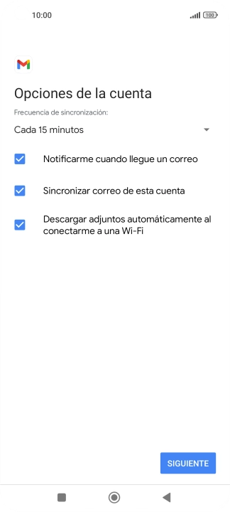 Si aparece en la pantalla esta imagen, tu cuenta de correo electrónico ha sido reconocida y configurada automáticamente. Sigue las indicaciones de la pantalla para introducir más información y terminar la configuración.