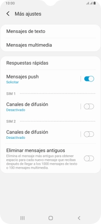 Pulsa Mensajes de texto.