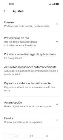 Pulsa Actualizar aplicaciones automáticamente.