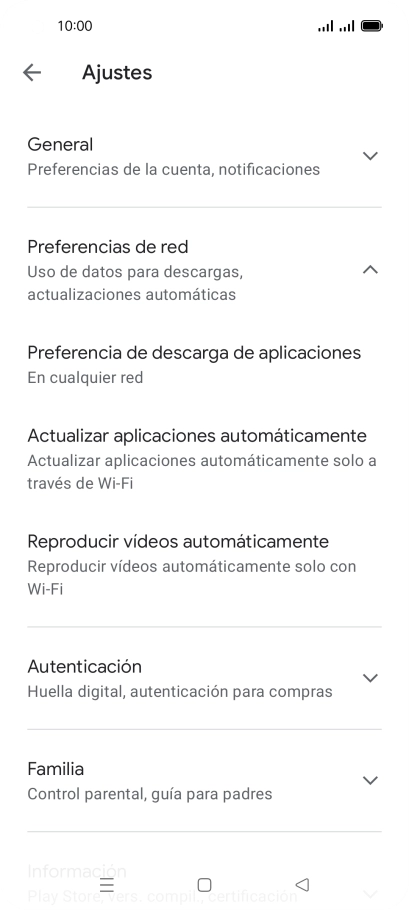 Pulsa Actualizar aplicaciones automáticamente.