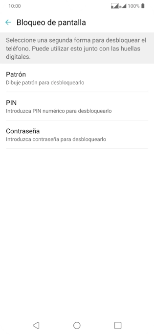 Pulsa el código de seguridad deseado.