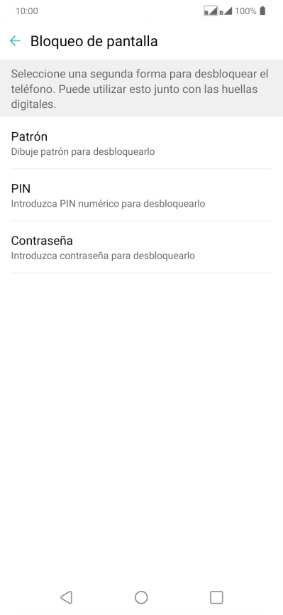 Pulsa el código de seguridad deseado.
